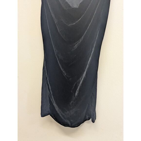 Flouce tbd velvet scoop neck black classy tank top size Large elegant blouse - Picture 5 of 7